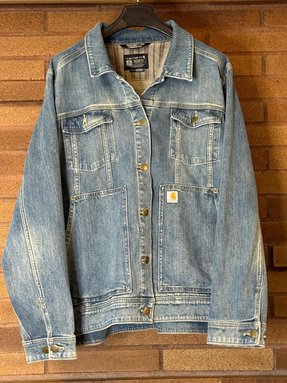 Carhartt Blue Denim Relaxed Fit Rugged Flex Jacket